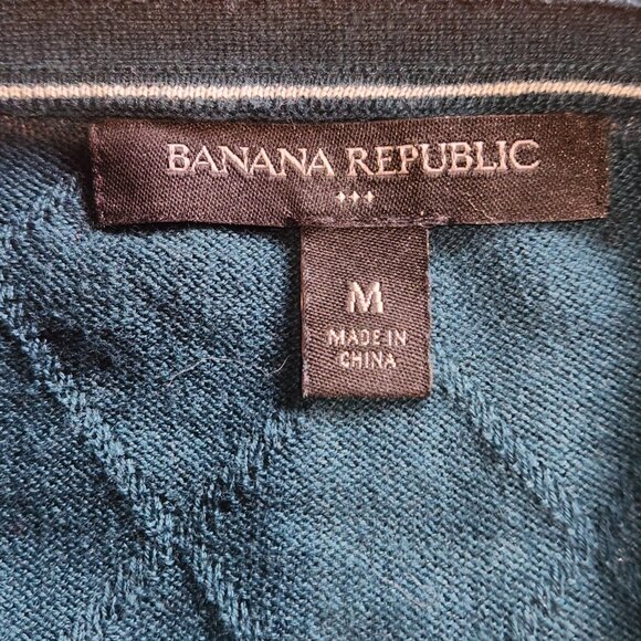 Banana Republic Button Up Cardigan Sweater Women's M Teal Cottage Office Layer - Picture 6 of 7